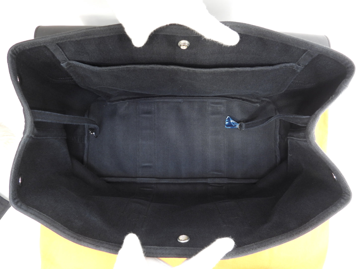 エルメス ヴァルパライソMM コットン/レザー 黒 トートバッグ 美品@ 57