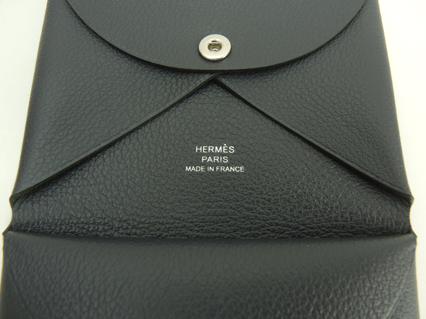 エルメス カルヴィデュオ ヴォーエヴァーカラー ブルーインディゴ コンパクトウォレット ミニサイフ 新品@B