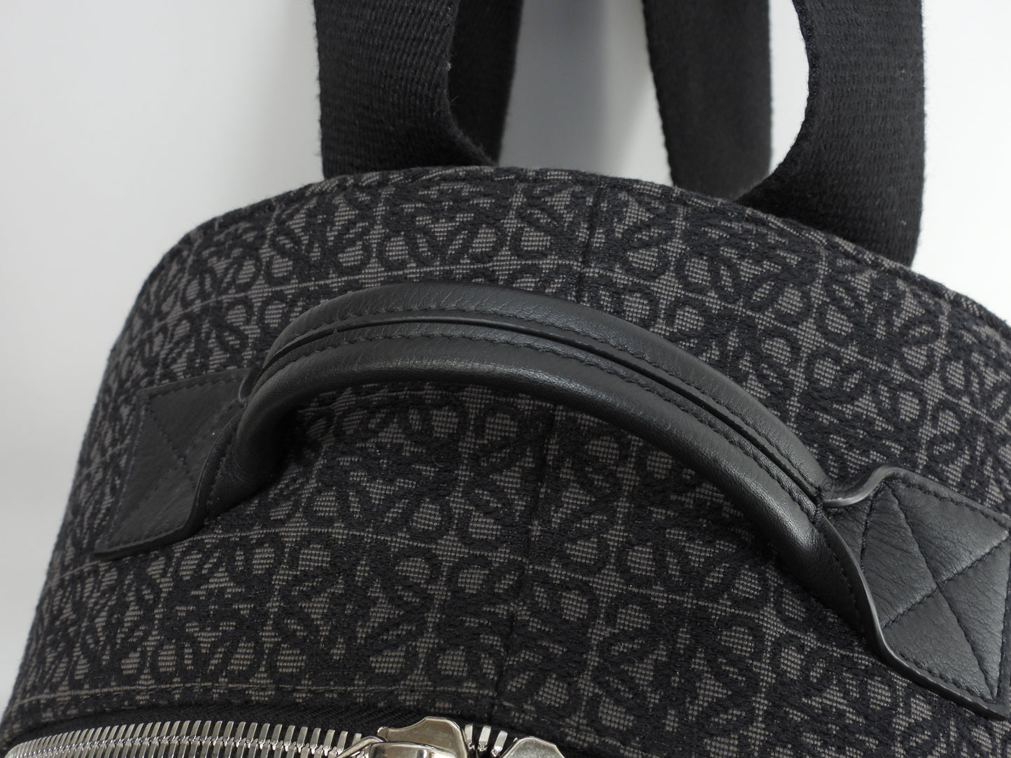 Loewe Backpack Anagram Jacquard Black Gray Men's Rucksack in Excellent Condition @822138