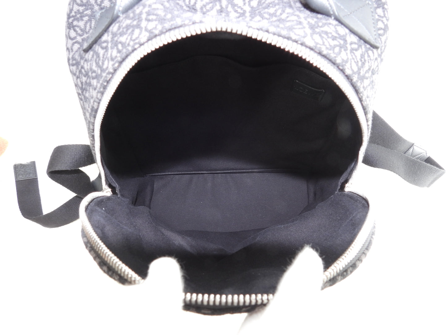 Loewe Backpack Anagram Jacquard Black Gray Men's Rucksack in Excellent Condition @822138