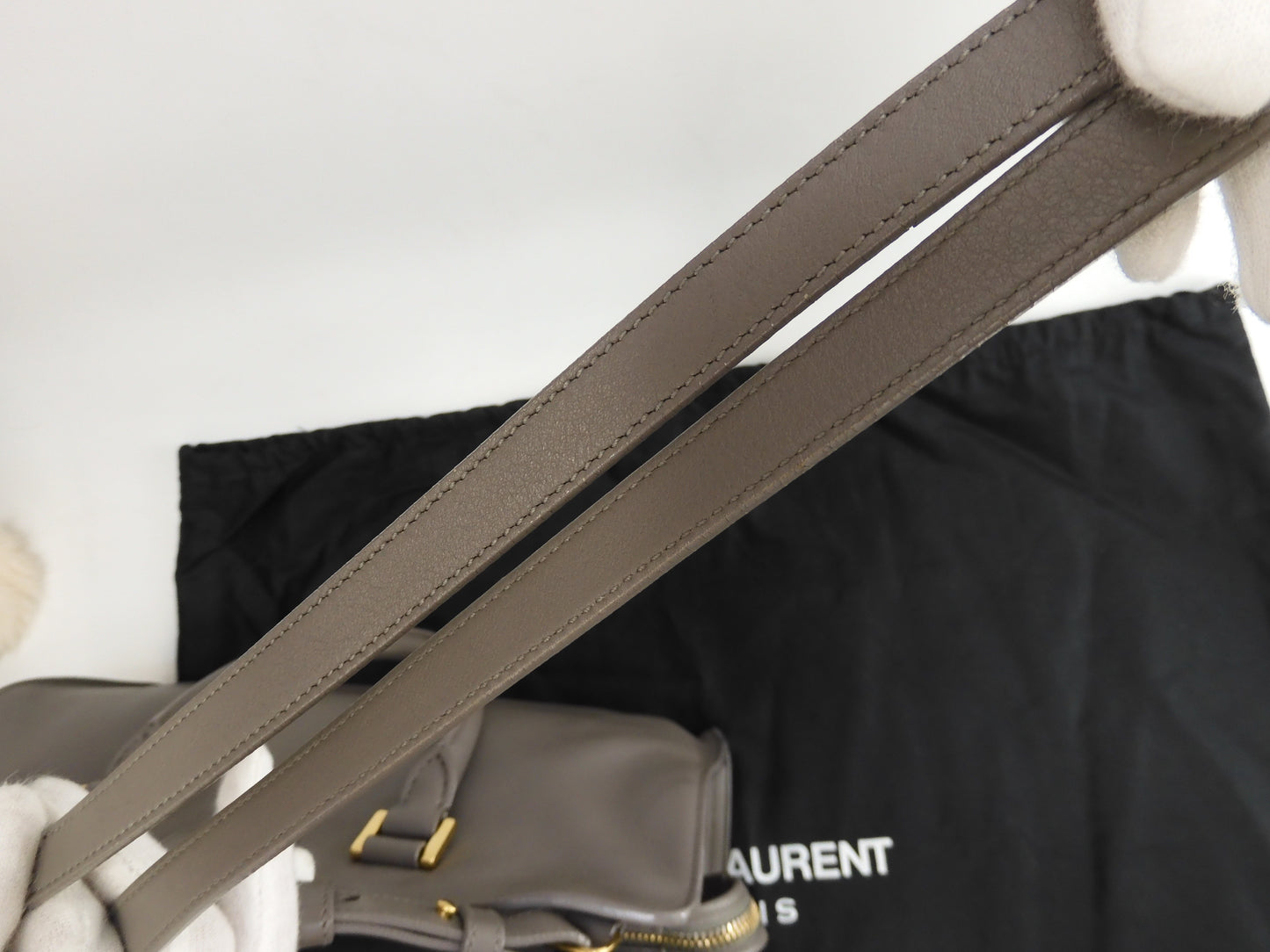 サンローラン カバスバッグスモール YSL レザー灰 クラシックYSLカバ ハンドバッグ@ 75