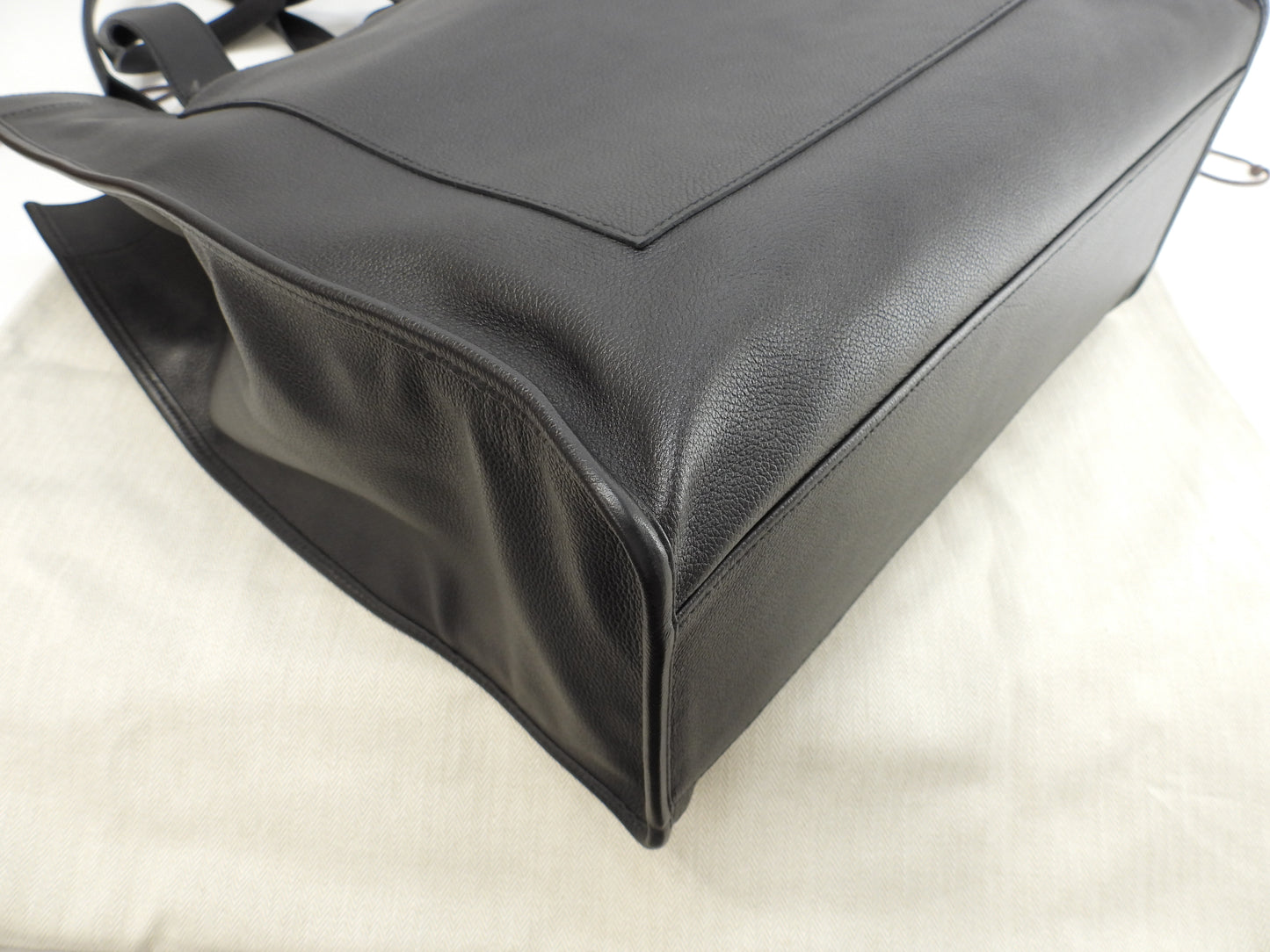 Hermes Sac Berlant Vertical Tote Bag Leather Black Men's Shoulder Bag @□K 2