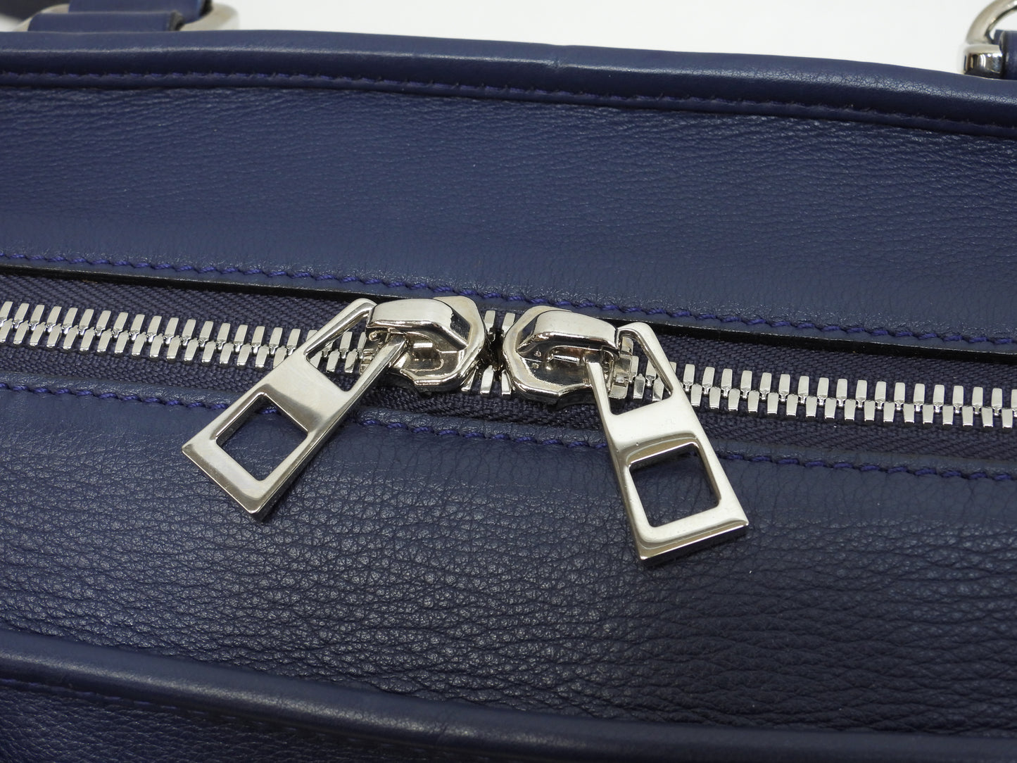 ロエベ s付アマソナ36 レザー 青 ショルダーストラップ付ハンドバッグ 美品@011505