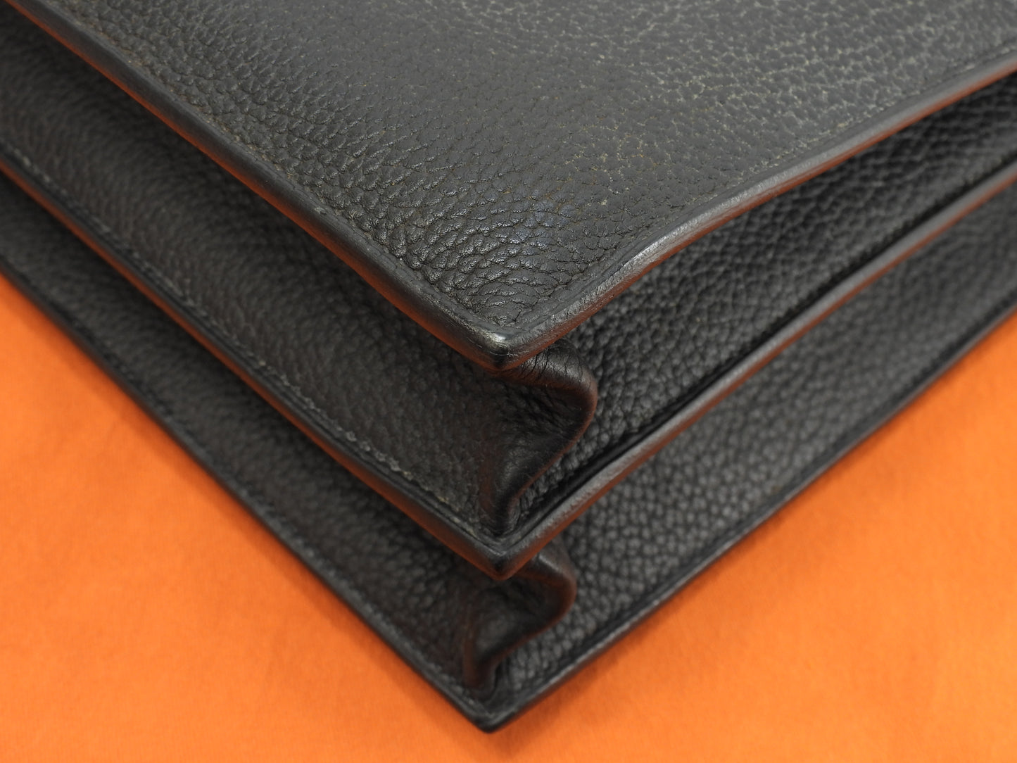 エルメス サックアデペッシュ41 フィヨルド黒 シルバー金具 メンズ書類かばん@ 1