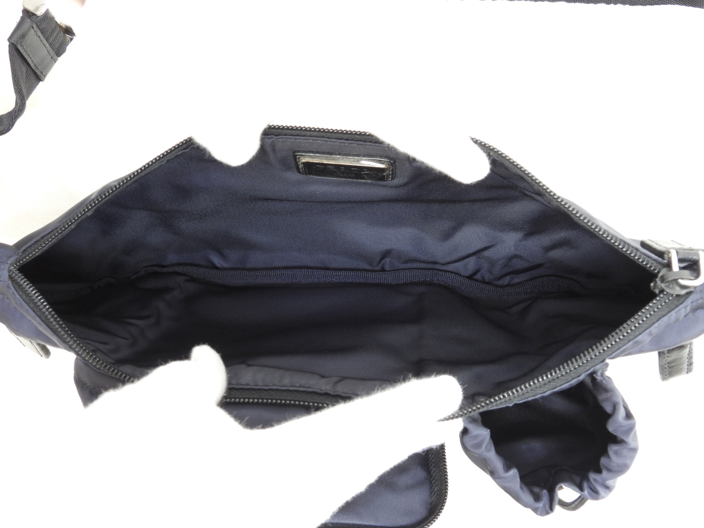 プラダ ボディバッグ中 ナイロン 紺 ウエストバッグ ヒップバッグ 美品@164 4