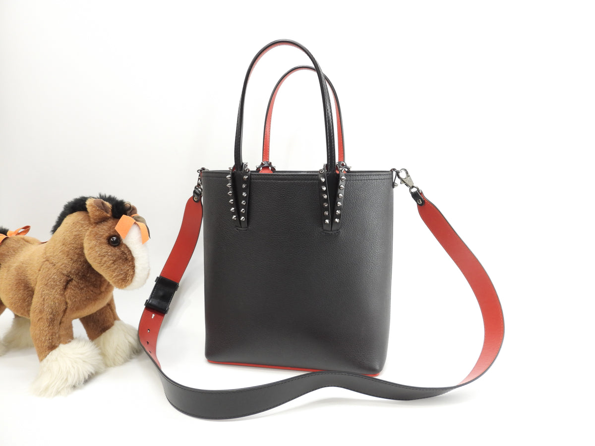 【美品】クリスチャンルブタン レザー トートバッグ スタッズ カバタ クロコ 美品】クリスチャンルブタン レザー トートバッグ スタッズ カバタ