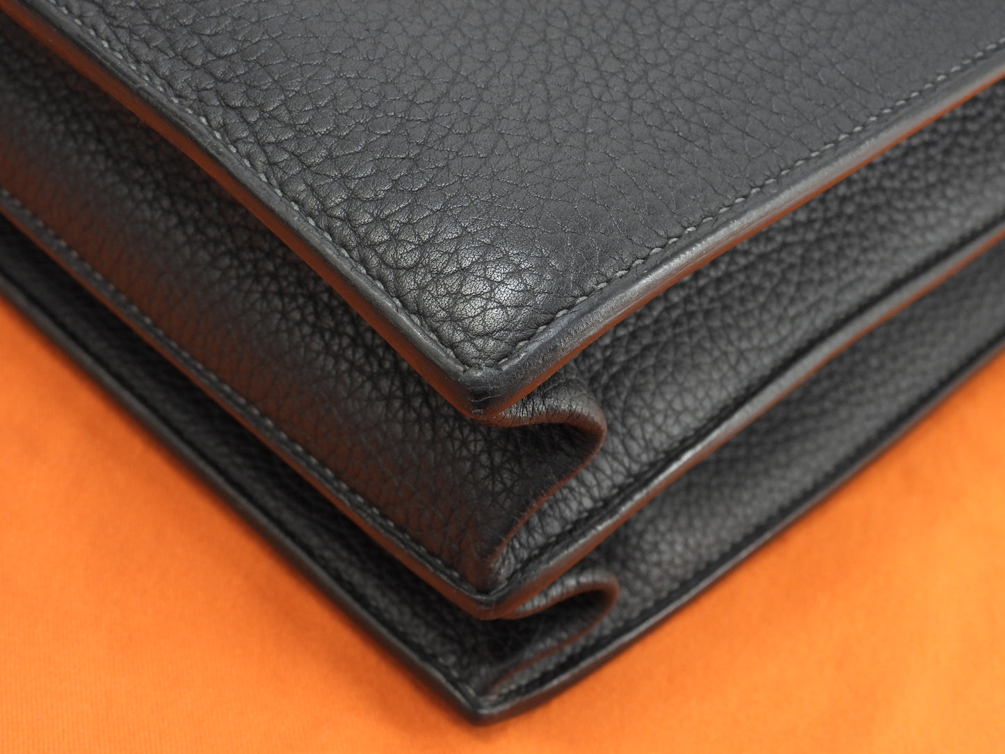 エルメス サックアデペッシュ41 フィヨルド紺 シルバー金具 メンズ書類かばん 美品@ 1