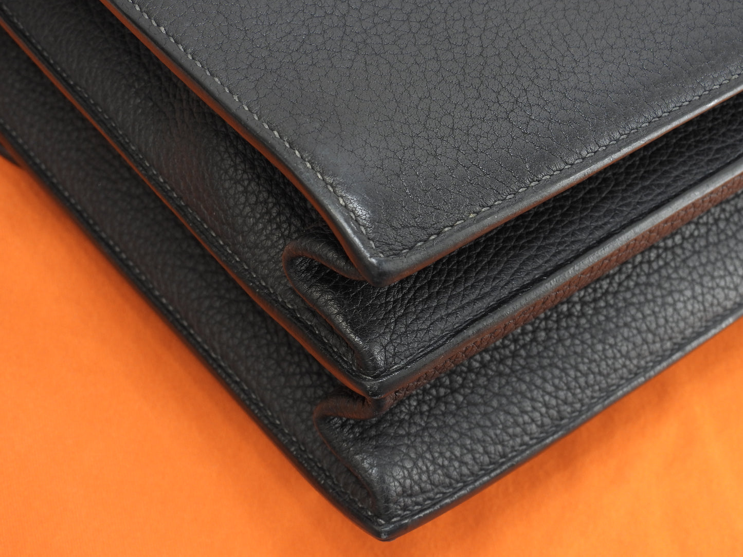 エルメス サックアデペッシュ41 フィヨルド紺 シルバー金具 メンズ書類かばん 美品@ 1