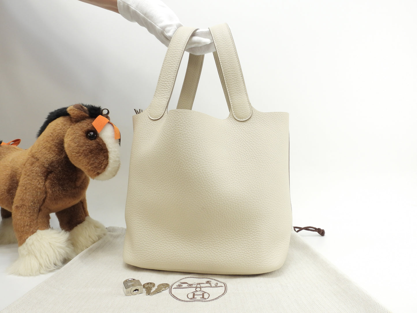 エルメス ピコタンロックMM トリヨンクレマンス クレ ハンドバッグ トートバッグ 美品@Z 5