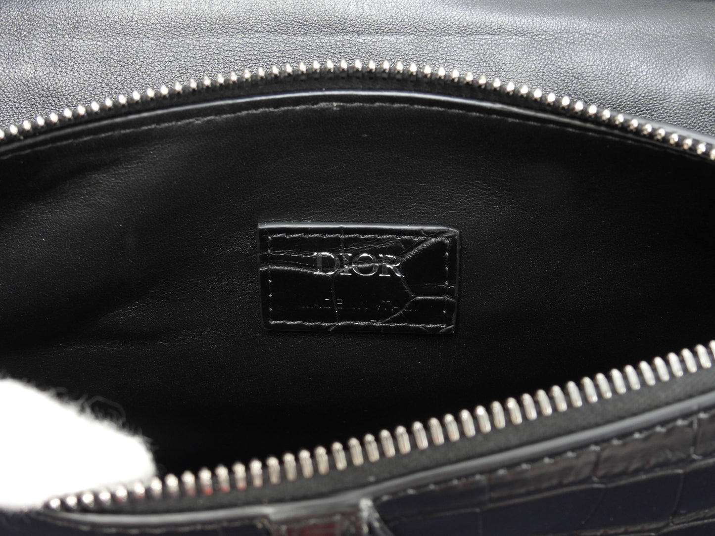 Christian Dior Crossbody Bag Saddle Bag Crocodile Leather Black Like New @ 2