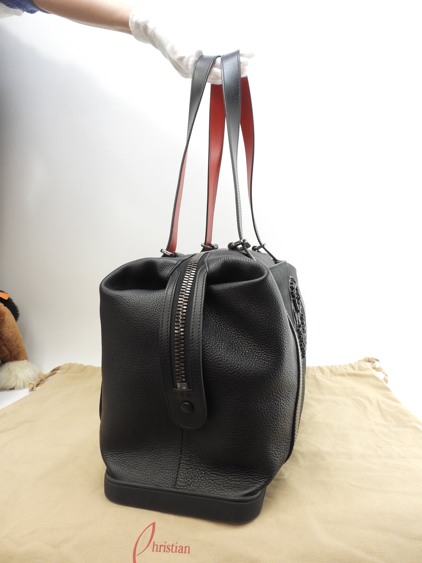 Christian Louboutin Tote Bag Damon Leather Black Men's Shoulder @ 1