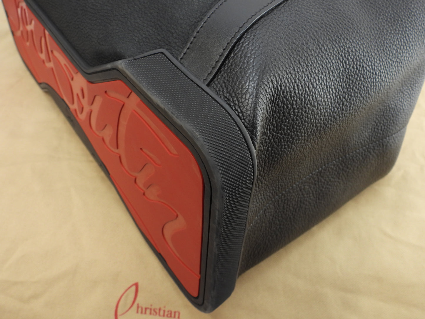 Christian Louboutin Tote Bag Damon Leather Black Men's Shoulder @ 1