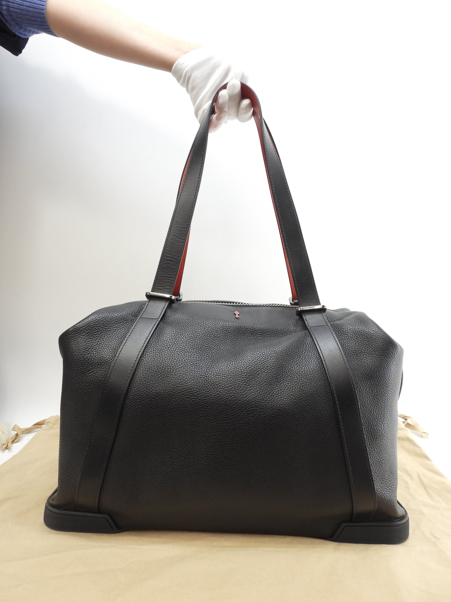 Christian Louboutin Tote Bag Damon Leather Black Men's Shoulder @ 1