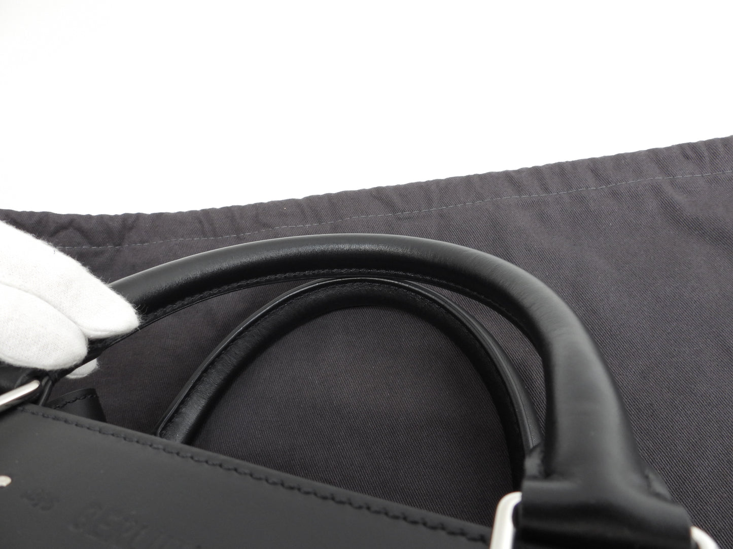 Berluti Ulisse Small Chevron Leather Black Men's Tote Bag, Like New @A0251 2