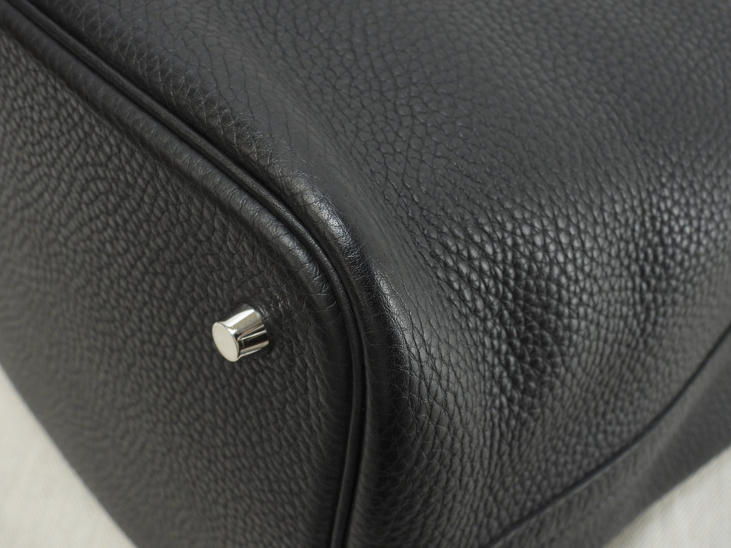 エルメス ピコタンロックMM トリヨンクレマンス 黒 ハンドバッグ シルバー金具 美品@C 5