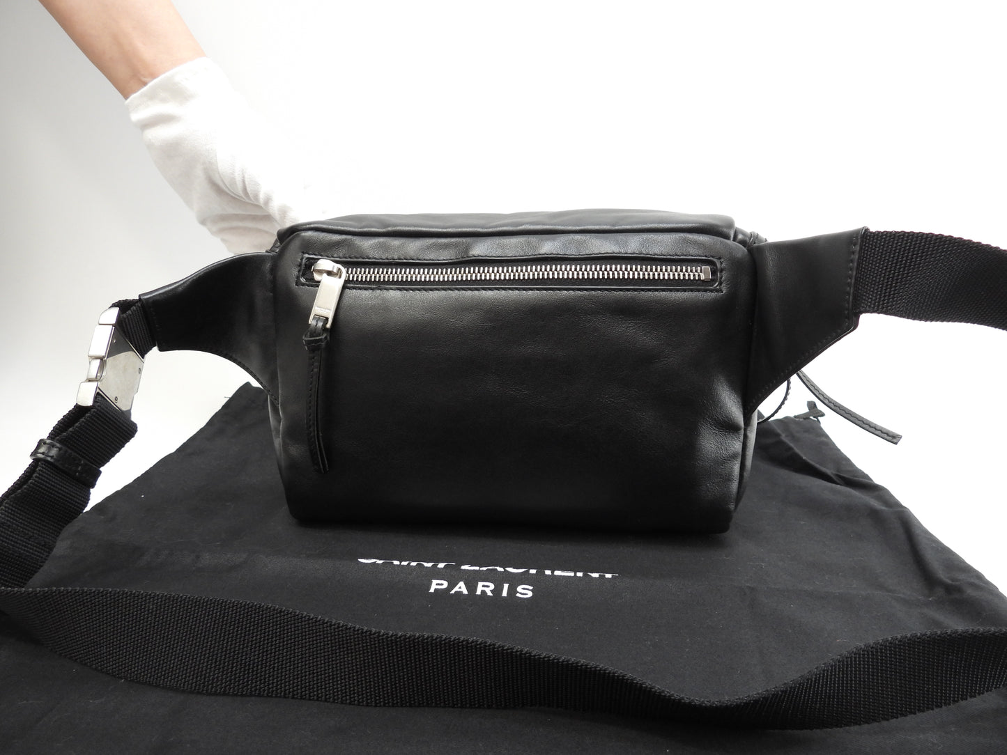 サンローラン ボディバッグ シティ レザー黒 斜め掛けショルダーバッグ 美品@ 3