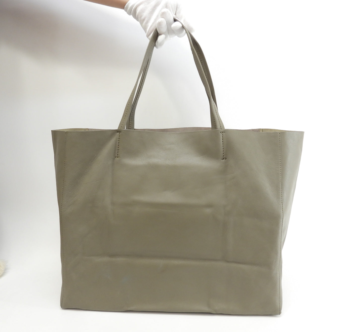 セリーヌ カバホリゾンタル レザー 灰 ショルダーバッグ トートバッグ 美品@S-CU-4176 3