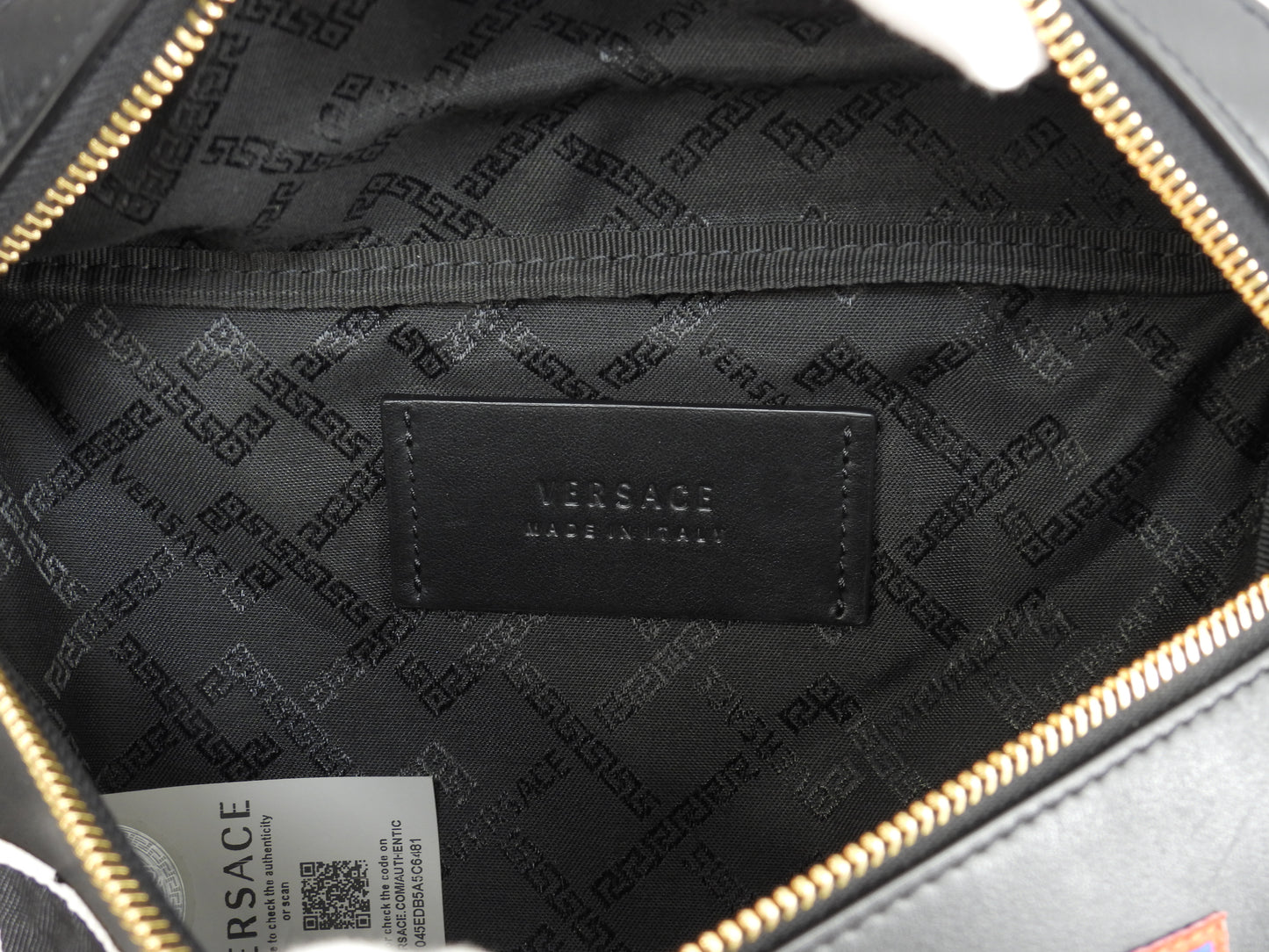 Versace Body Bag Leather Black Belt Bag Crossbody Bag Good Condition @ 347