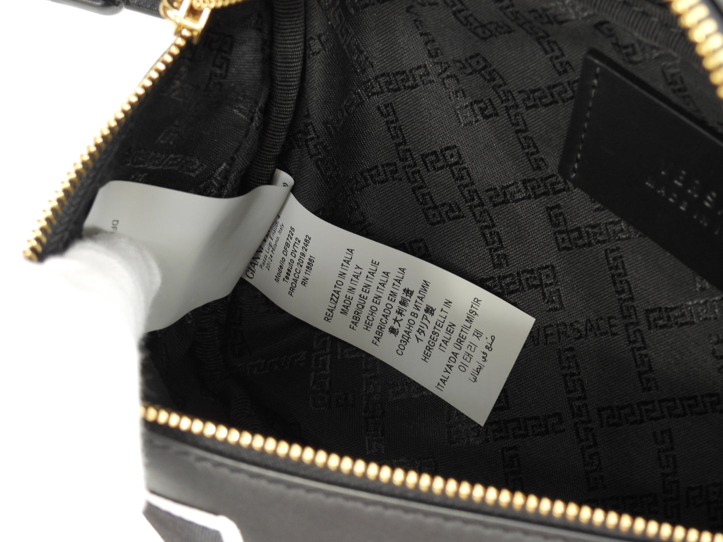 Versace Body Bag Leather Black Belt Bag Crossbody Bag Good Condition @ 347