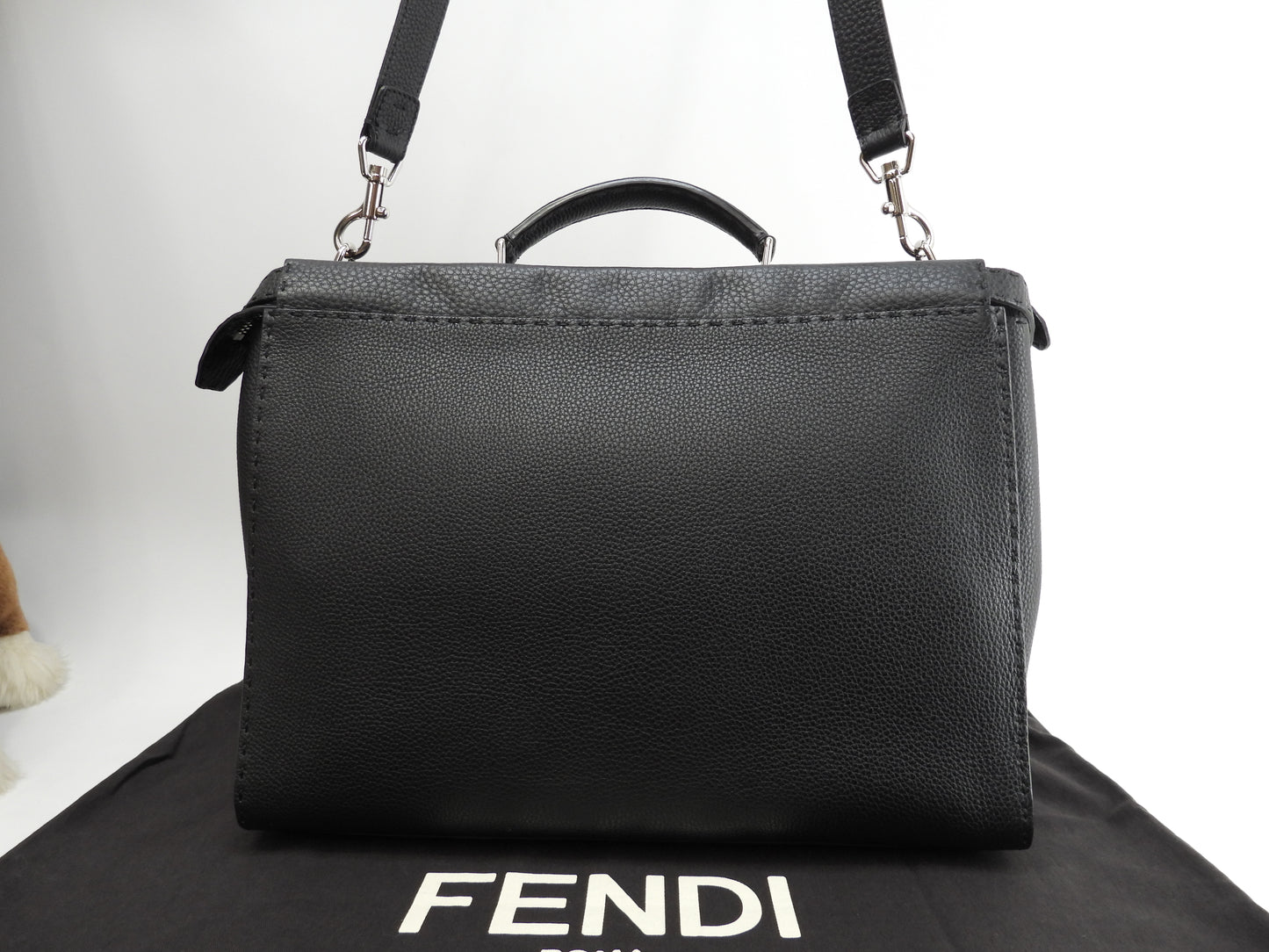 フェンディ ピーカブー大 セレリア黒 メンズハンドバッグ ビジネスバッグ 極美品@ 3