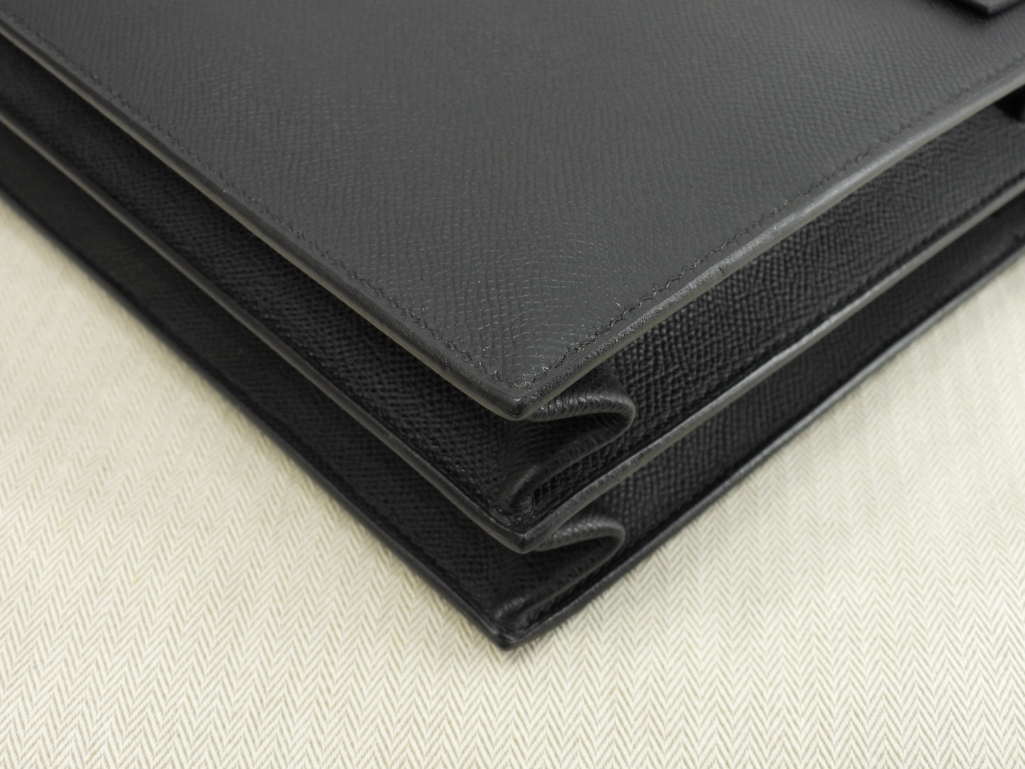 Hermes Kelly Depeche 34 Epson Black Silver Hardware Briefcase @□J 2