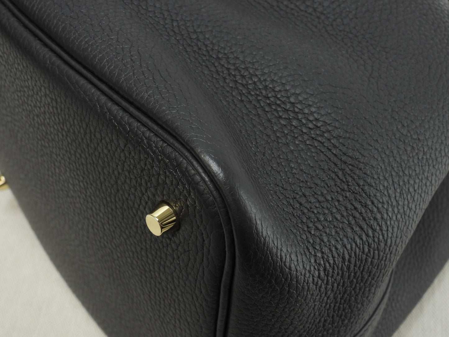 エルメス ピコタンロックMM トリヨンクレマンス 黒 ハンドバッグ ゴールド金具 美品@Y