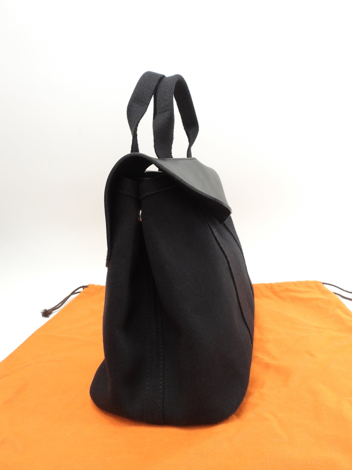 エルメス ヴァルパライソPM コットン/レザー 黒 トートバッグ ハンドバッグ 美品@ 58