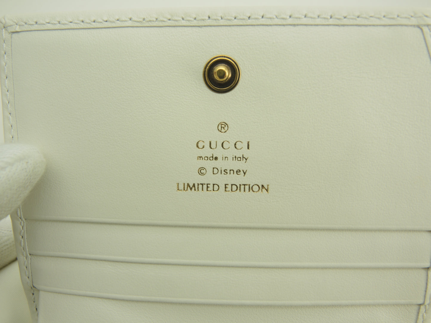 グッチ 2折財布 ミッキーマウス レザー白 ディズニーコラボ ミニウォレット 美品@ 13
