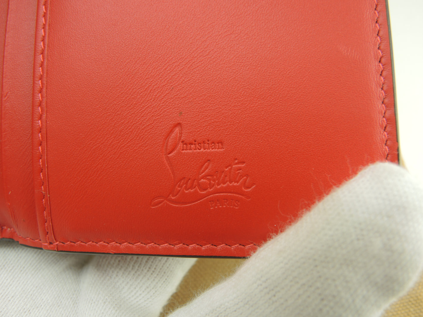 クリスチャンルブタン 2折長財布 パロマ クロコ型押レザー黒赤 ロングウォレット@ 5