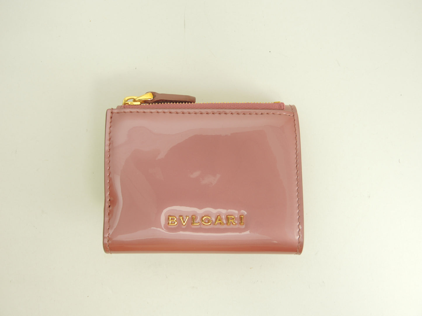ブルガリ 三折財布 セルペンティ パテントレザー/ピンク フォーエバー ミニ財布 未使用@ 10