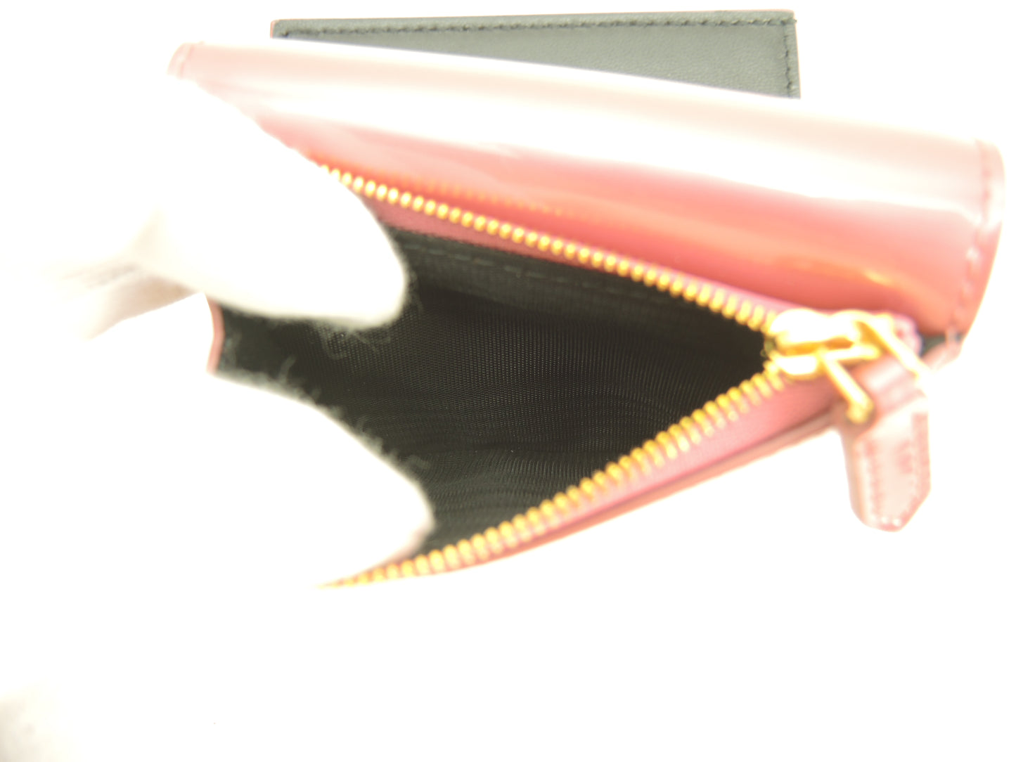 ブルガリ 三折財布 セルペンティ パテントレザー/ピンク フォーエバー ミニ財布 未使用@ 10