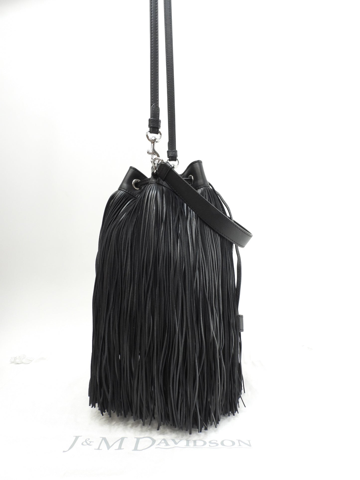 J&Mdavidson カーニバル フリンジ レザー黒 ポシェット 2wayハンドバッグ 極美品@TBA