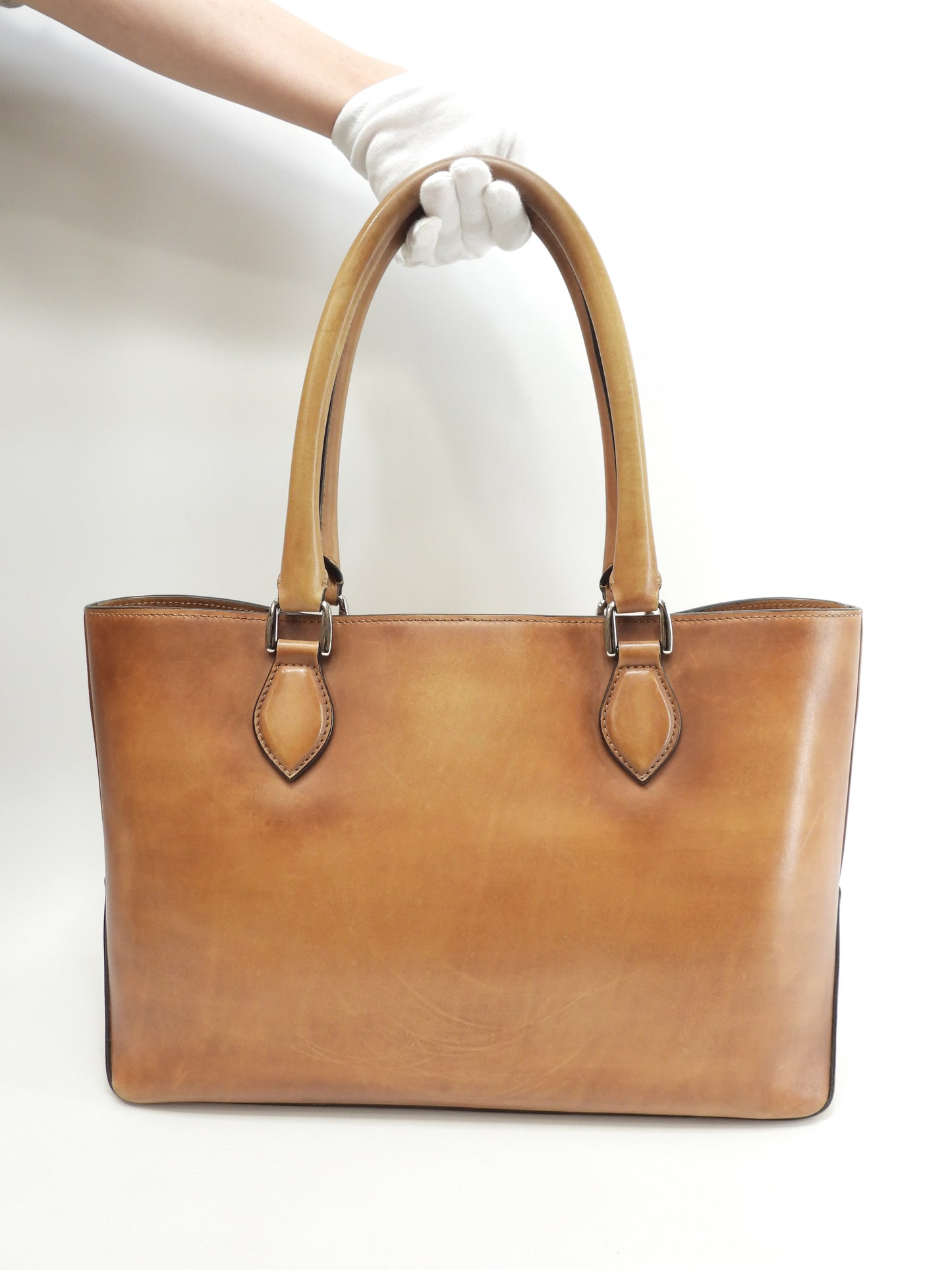 ベルルッティ トゥジュールミニ カリグラフィ レザー茶 トートバッグ メンズ@A0260 2