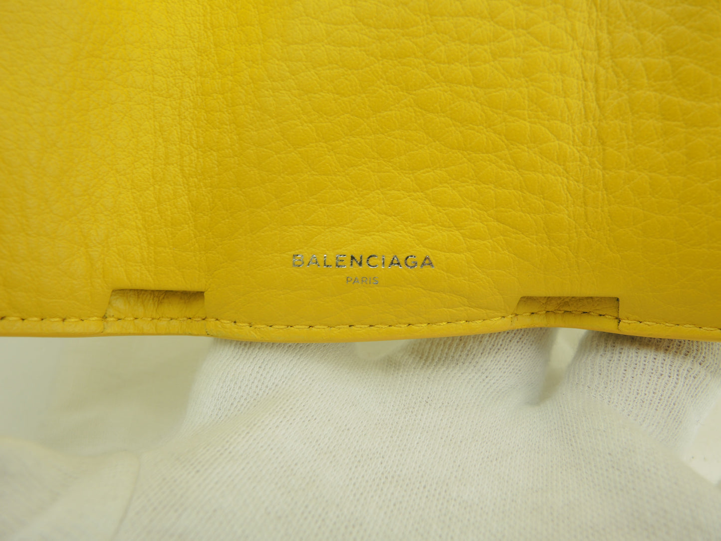 バレンシアガ ミニウォレット ペーパー レザー黄 コンパクト財布 新品@ 42