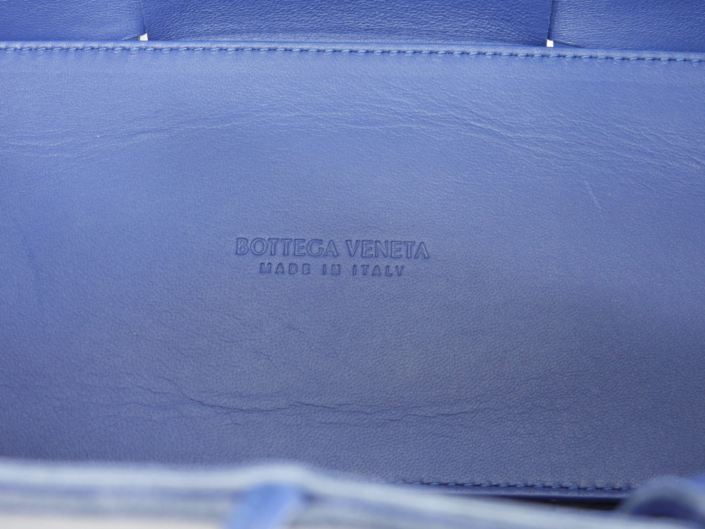 ボッテガヴェネタ トートバッグ スモールアルコ レザー青 ハンドバッグ 極美品@B10245652B