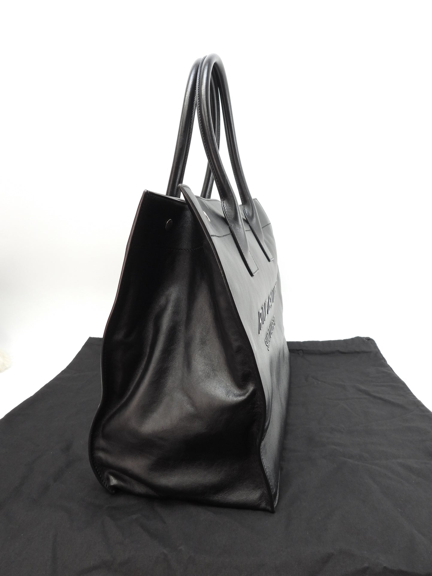 サンローラン トートバッグスモール リヴゴーシュ レザー黒 ハンドバッグ YSL 美品@GNR686266-0722