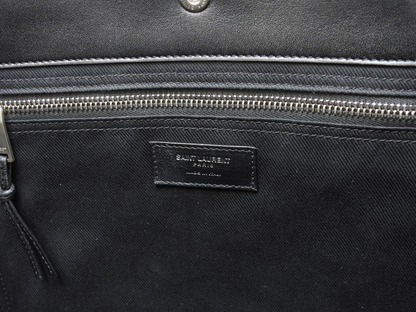サンローラン トートバッグスモール リヴゴーシュ レザー黒 ハンドバッグ YSL 美品@GNR686266-0722