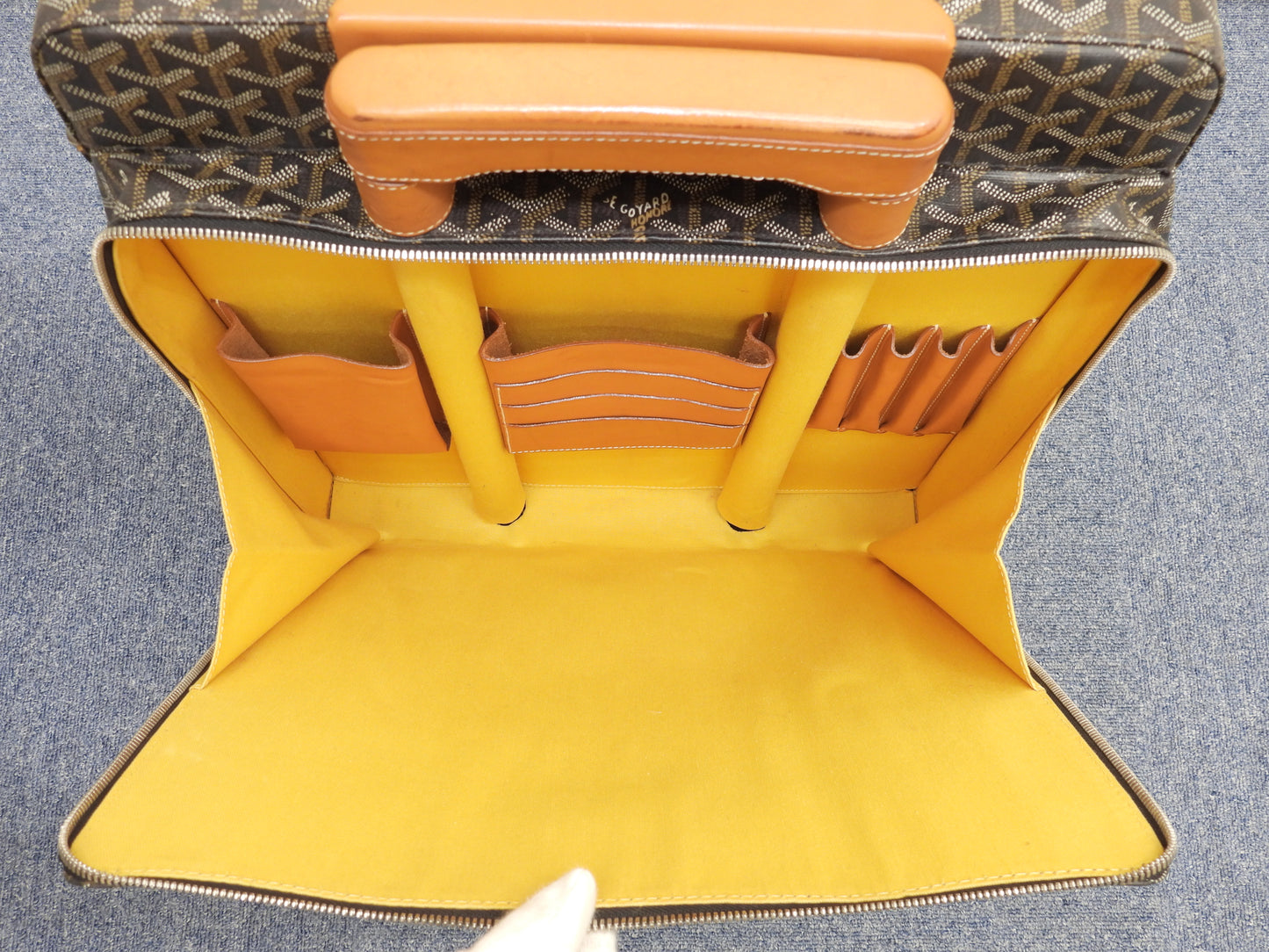 ゴヤール トロレ ヘリンボーン 黒茶 トロリーバッグ 旅行用キャリーバッグ@ 1