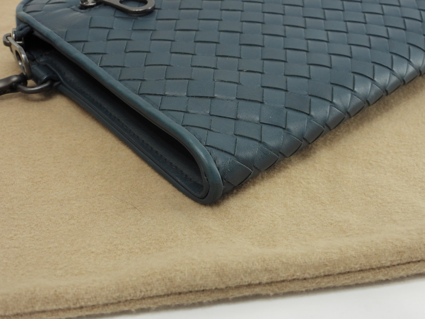 Bottega Veneta Clutch Wallet Intrecciato Leather Verdigris Second Bag @B07898639P