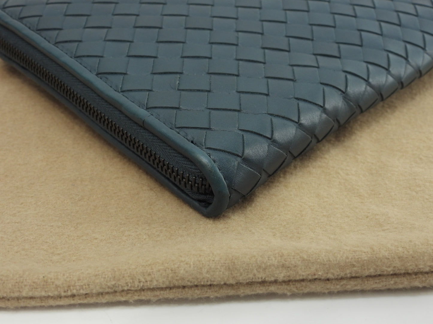 Bottega Veneta Clutch Wallet Intrecciato Leather Verdigris Second Bag @B07898639P