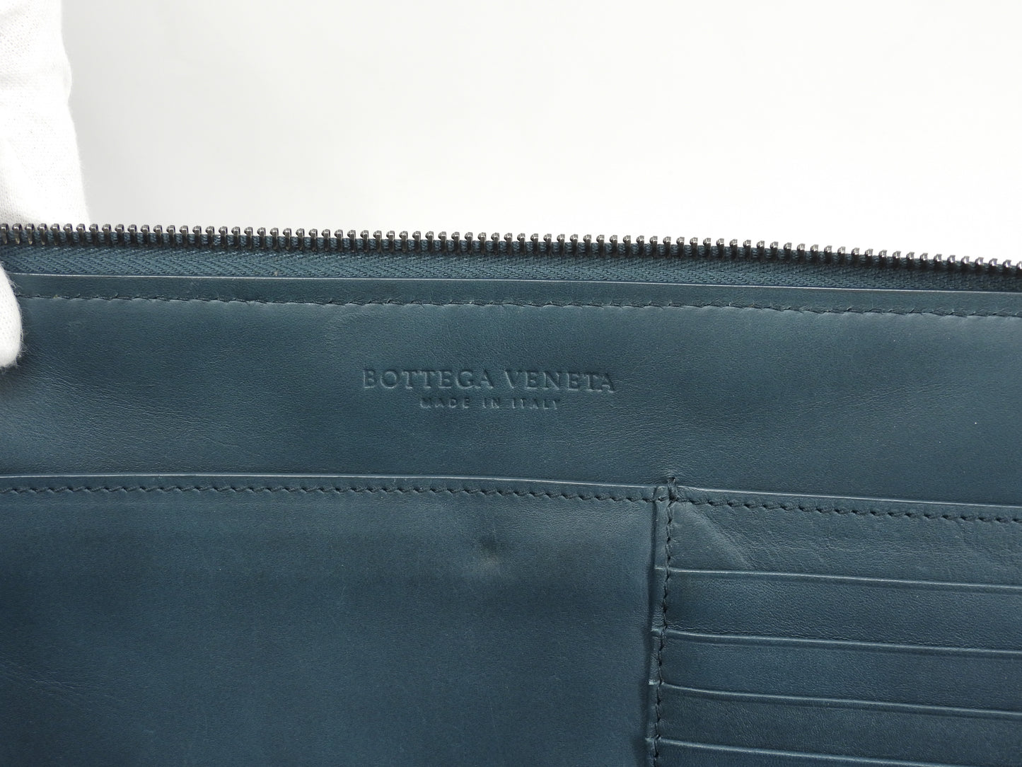 Bottega Veneta Clutch Wallet Intrecciato Leather Verdigris Second Bag @B07898639P