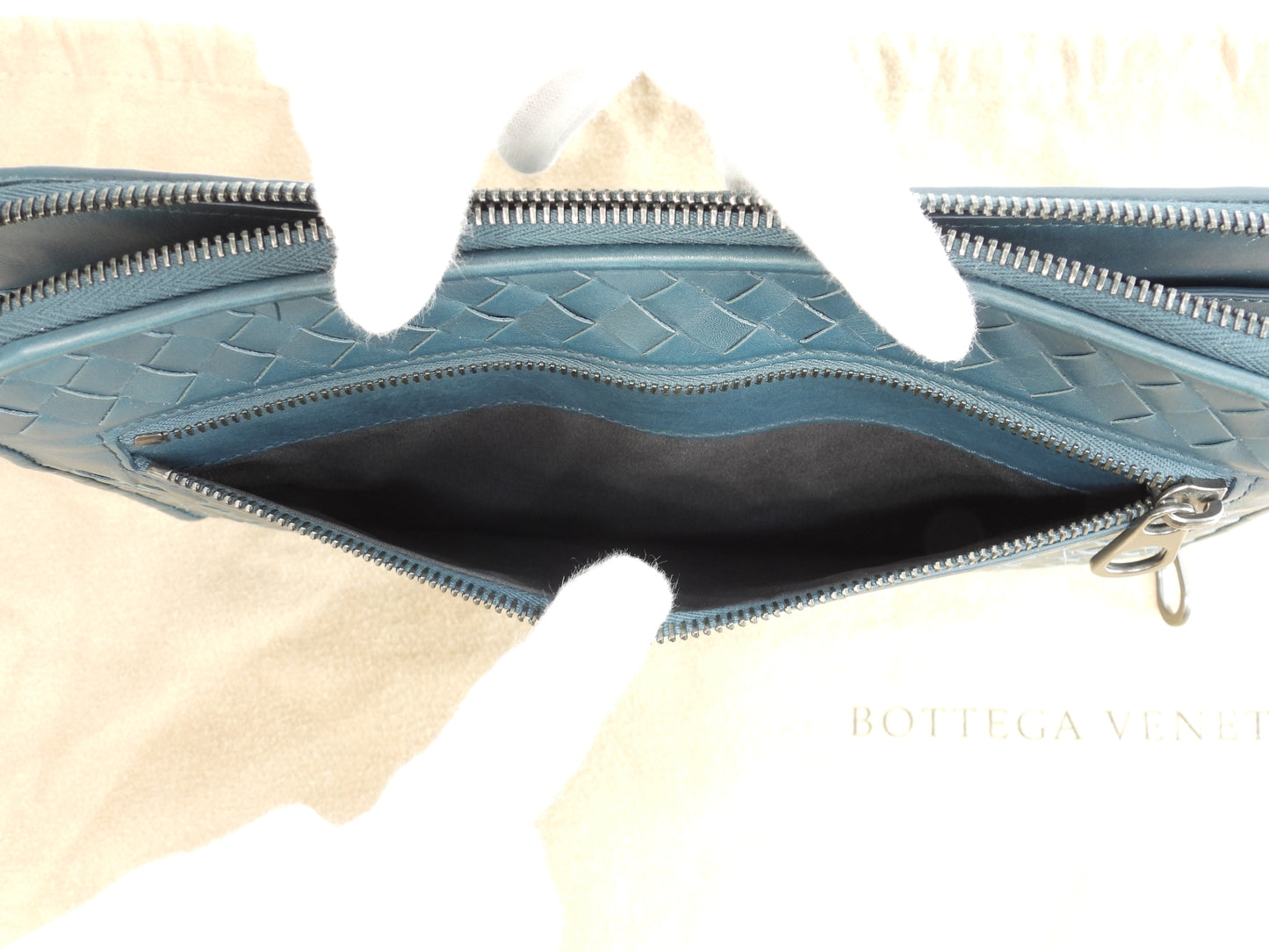 Bottega Veneta Clutch Wallet Intrecciato Leather Verdigris Second Bag @B07898639P