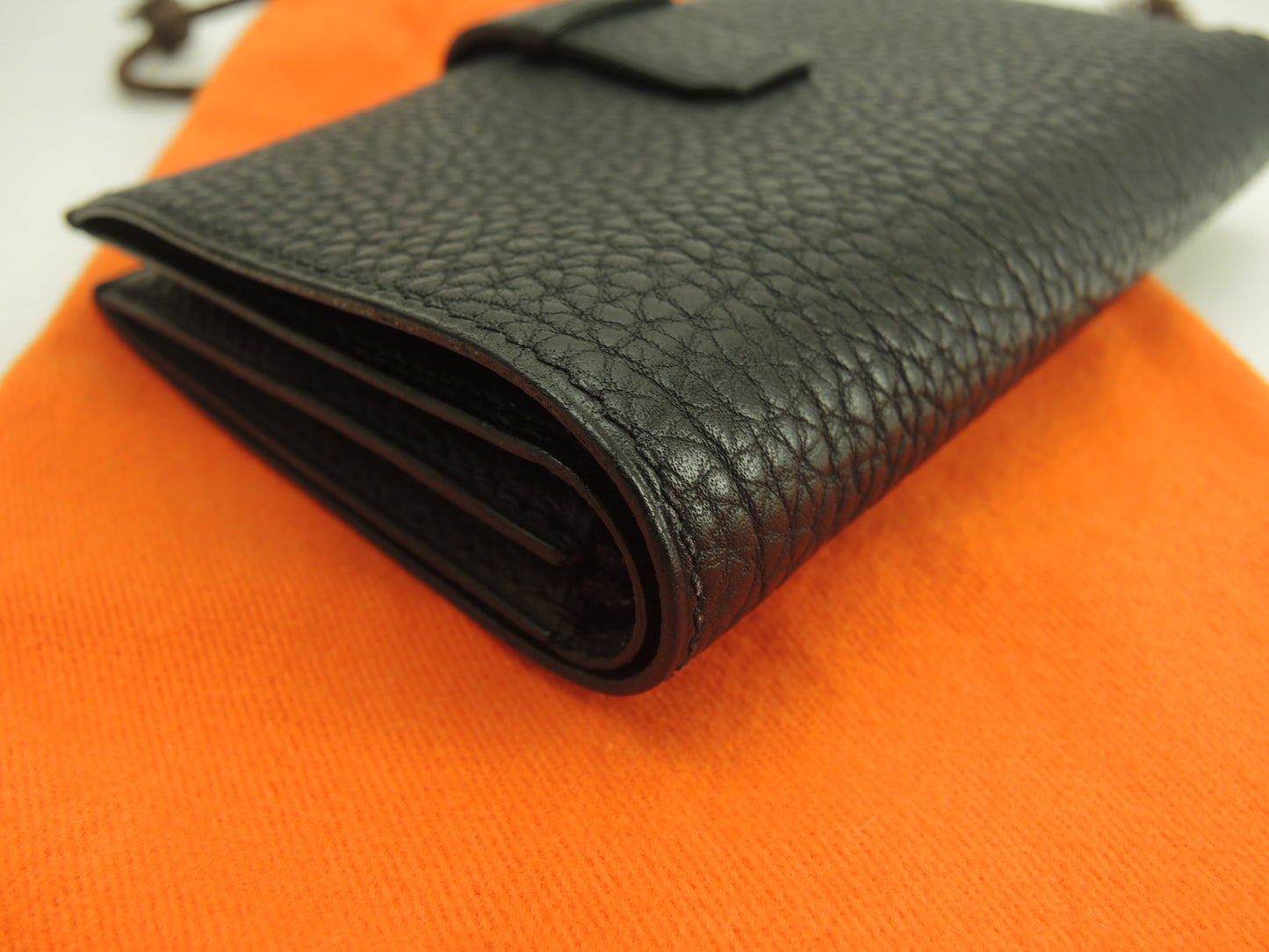 エルメス ジュラ トゴ 黒 コンパクトウォレット 2つ折り財布 レア 極美品@□D 7