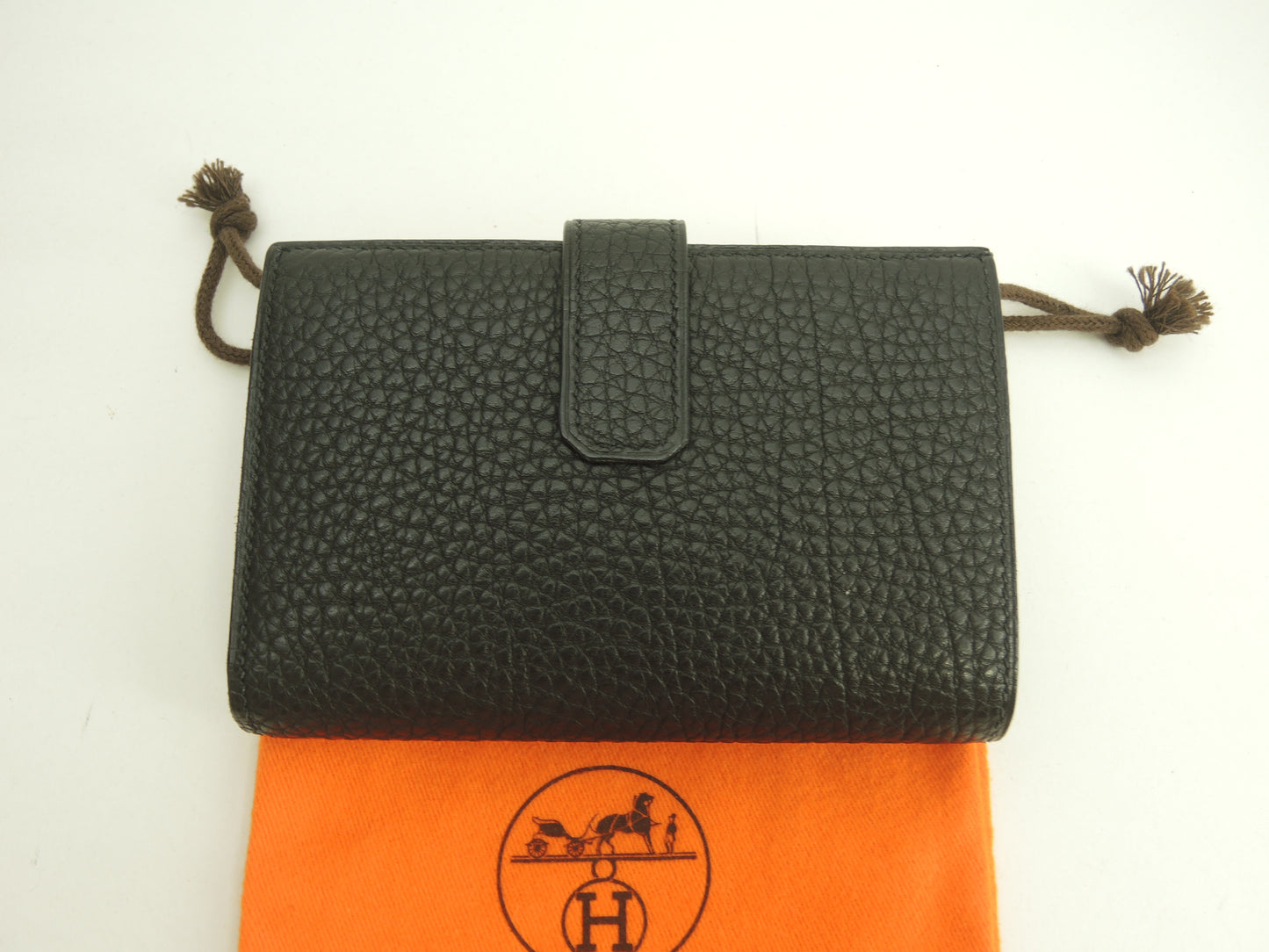エルメス ジュラ トゴ 黒 コンパクトウォレット 2つ折り財布 レア 極美品@□D 7