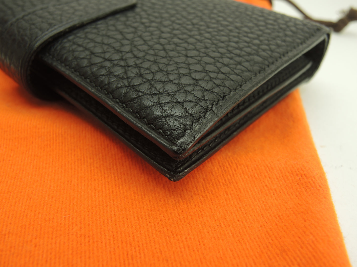 エルメス ジュラ トゴ 黒 コンパクトウォレット 2つ折り財布 レア 極美品@□D 7