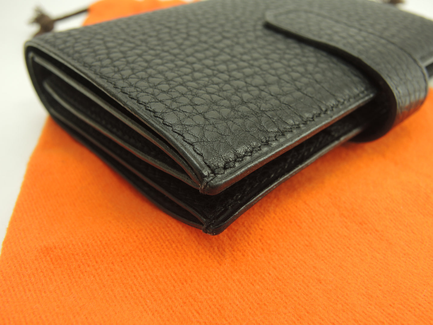 エルメス ジュラ トゴ 黒 コンパクトウォレット 2つ折り財布 レア 極美品@□D 7