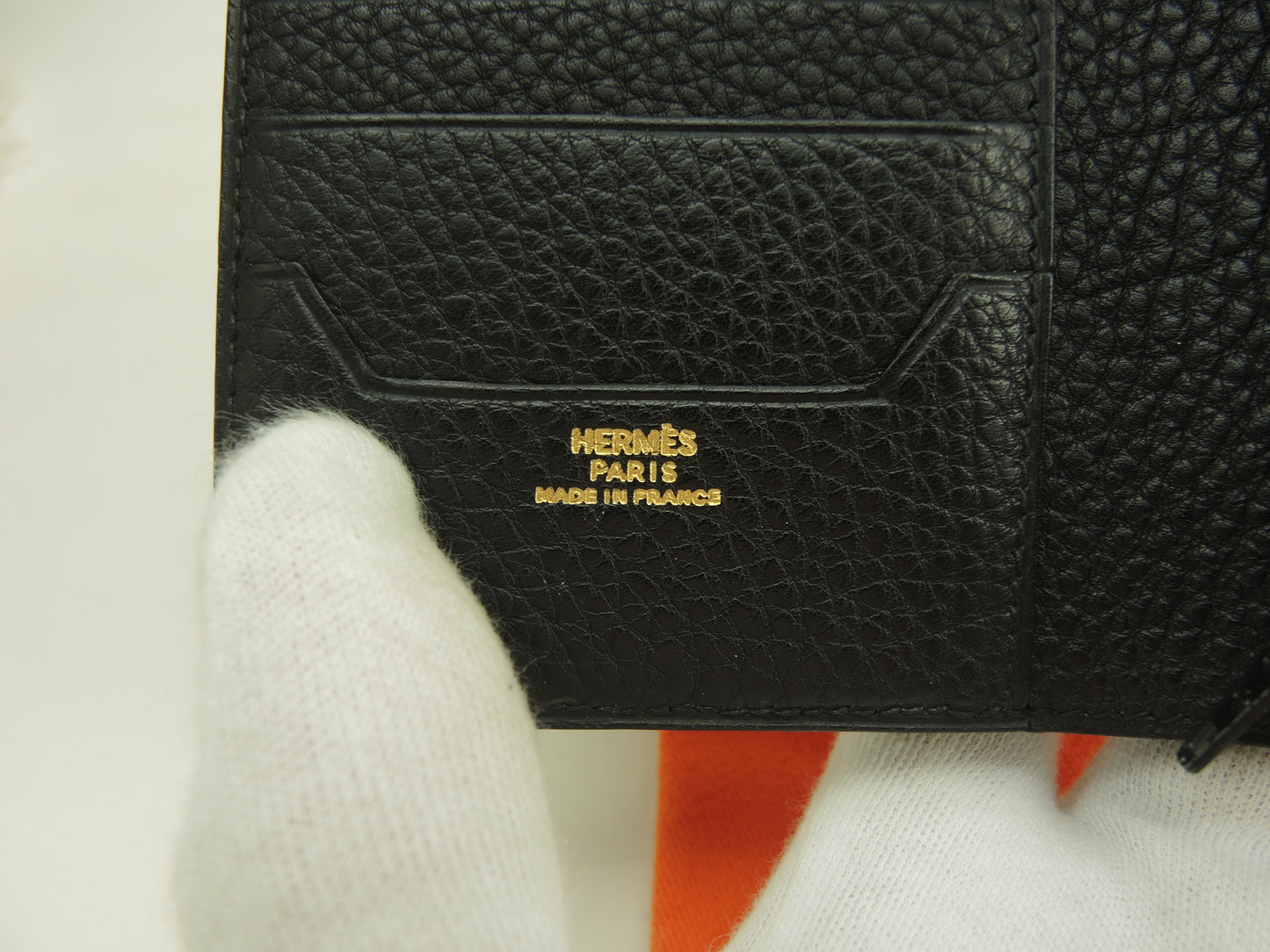 エルメス ジュラ トゴ 黒 コンパクトウォレット 2つ折り財布 レア 極美品@□D 7