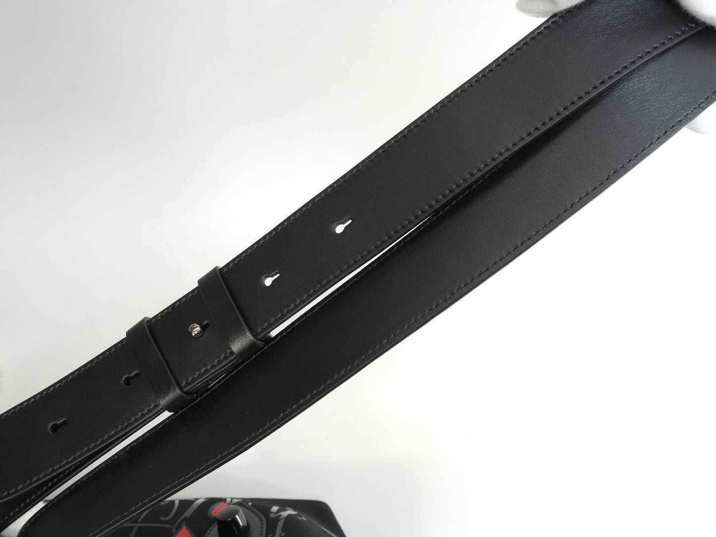 クリスチャンルブタン トートバッグ小 Frangibus 黒 ショルダーストラップ付ハンドバッグ 極美品@ 4