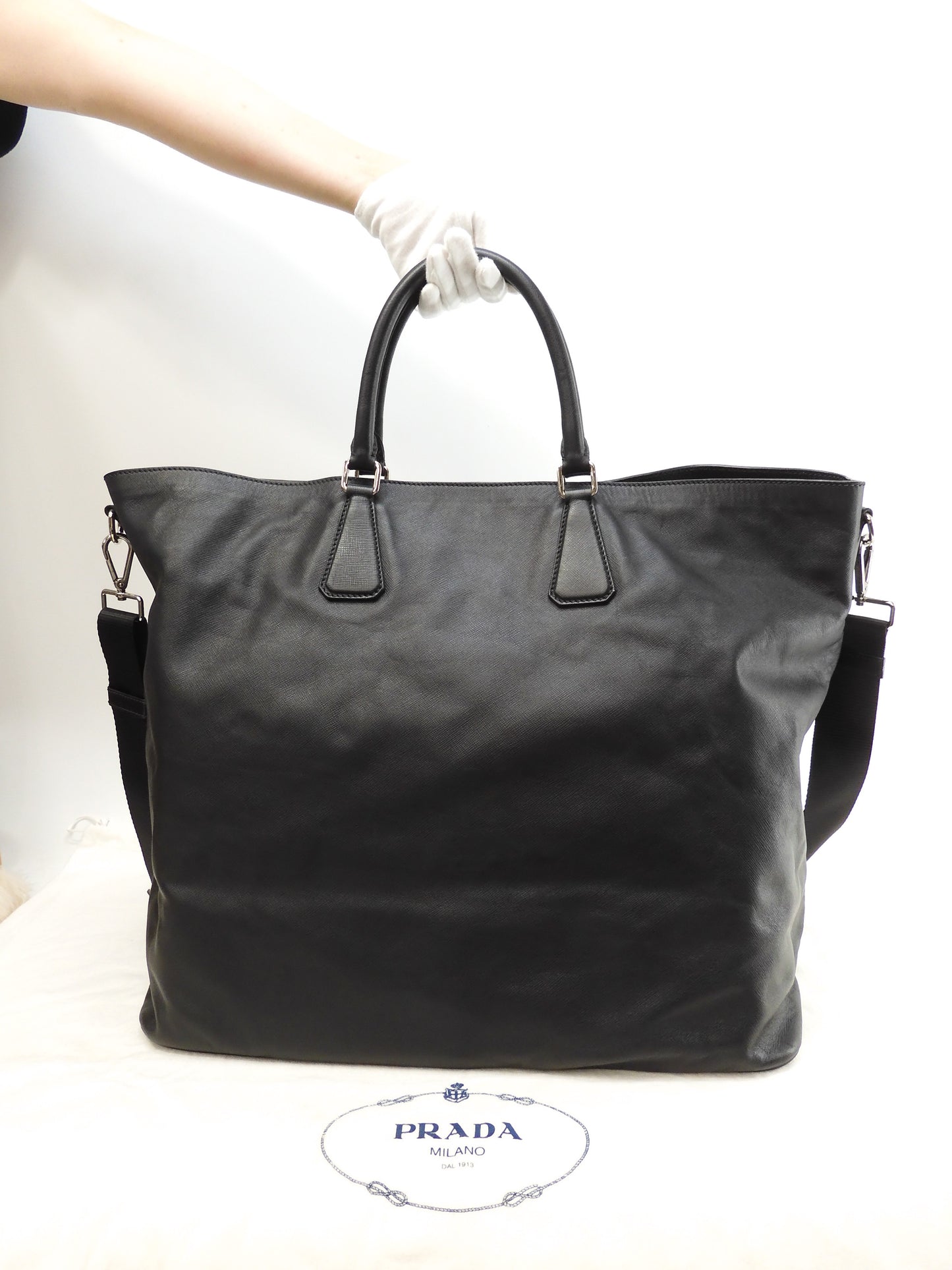 Prada Large Tote Bag Men's Saffiano Handbag with Strap @113