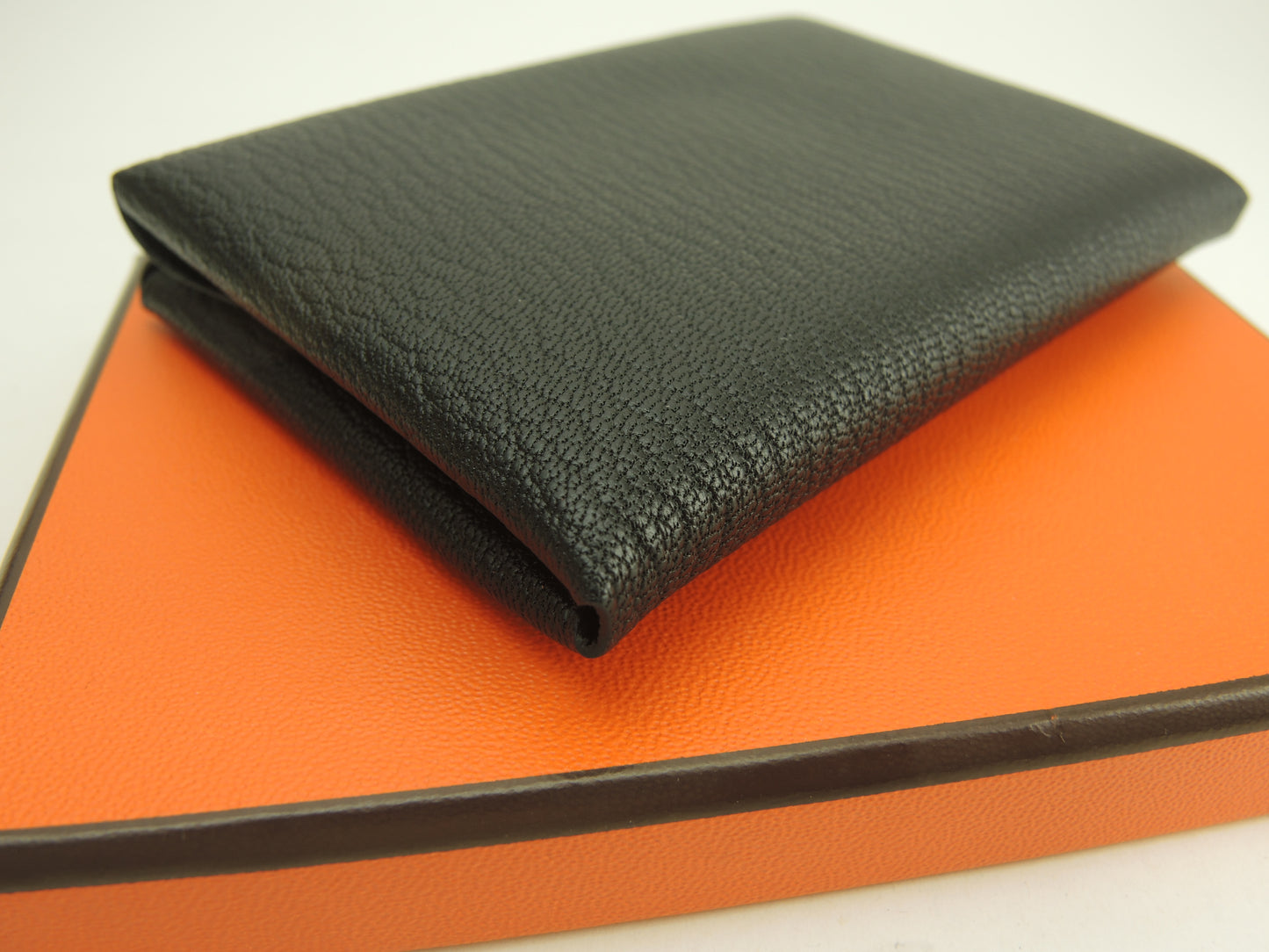 エルメス カルヴィデュオ シェーブルレザー 黒 コンパクトウォレット ミニサイフ 新品@U